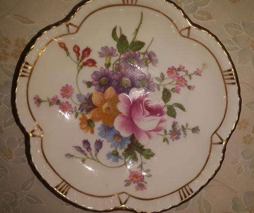 Royal Crown Derby "Derby Posies" gilt china sweet dish